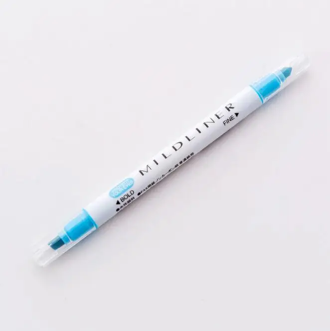 1 шт., японские ручки mildliner, мягкий лайнер, двуглавая флуоресцентная ручка, милый художественный цветной маркер, ручка для рисования, школьные принадлежности - Цвет: blue