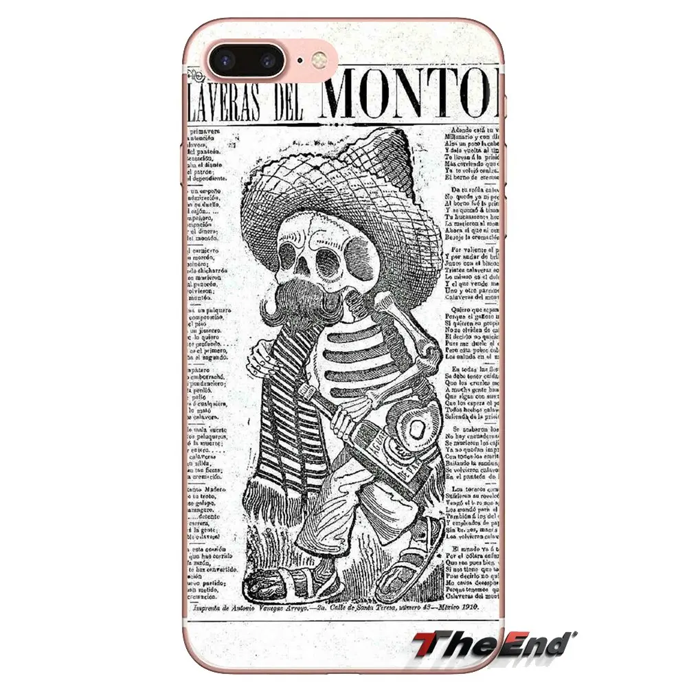 For Huawei Nova 2 3 2i 3i Y6 Y7 Y9 Prime Pro GR3 GR5 2017 2018 2019 Y5II Y6II TPU Transparent Cases Mexican Skeleton Sugar Skull |