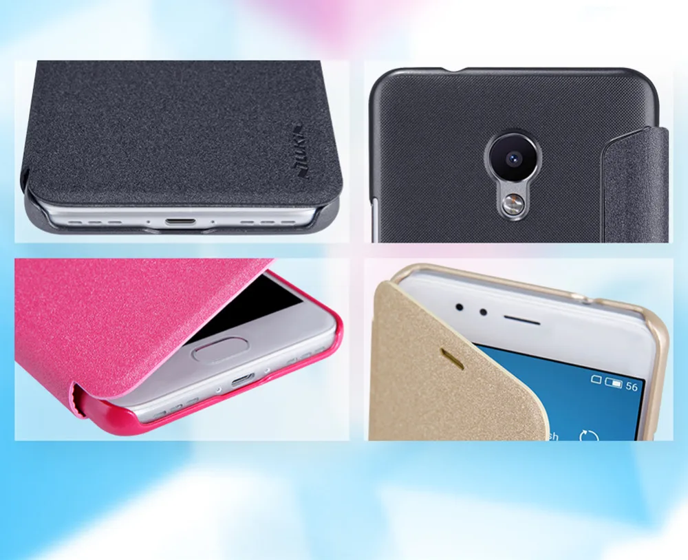 Nillkin для meizu m5s чехол 5.2 дюймов NILLKIN Искра PU кожа флип пластика задняя крышка