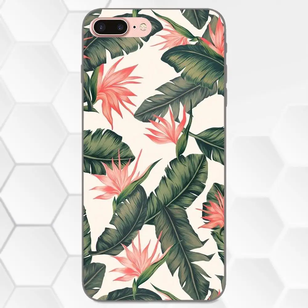 Чехлы из ТПУ с натуральными Тропическими Цветами и листьями для Huawei Honor 5A 6A 6C 7A 7C 7X