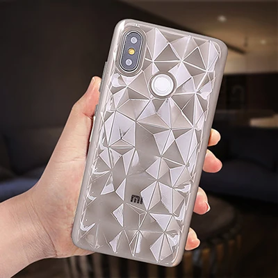 Transparent Black Чехол для телефона UBERAY для Xiao mi POCOPHONE F1 mi 8 SE A1 A2 Lite Red mi 4X 4A 5 6 Pro Note 5 Pro 3D Алмазная текстура мягкий чехол s - Цвет: Transparent Black
