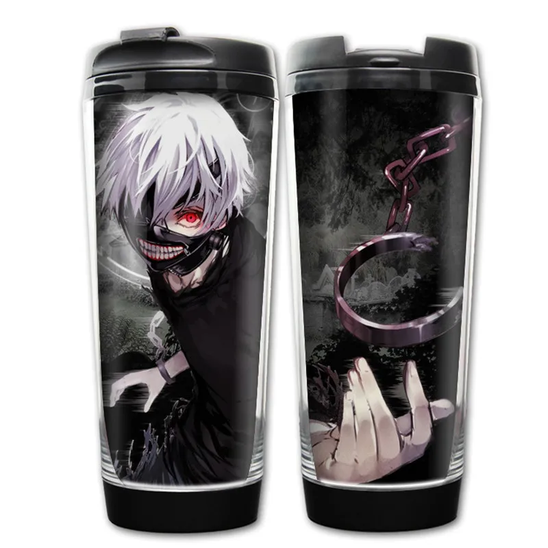400 мл аниме Токийский Гуль Kaneki Ken дизайнерская пластиковая бутылка для воды посуда для напитков на открытом воздухе