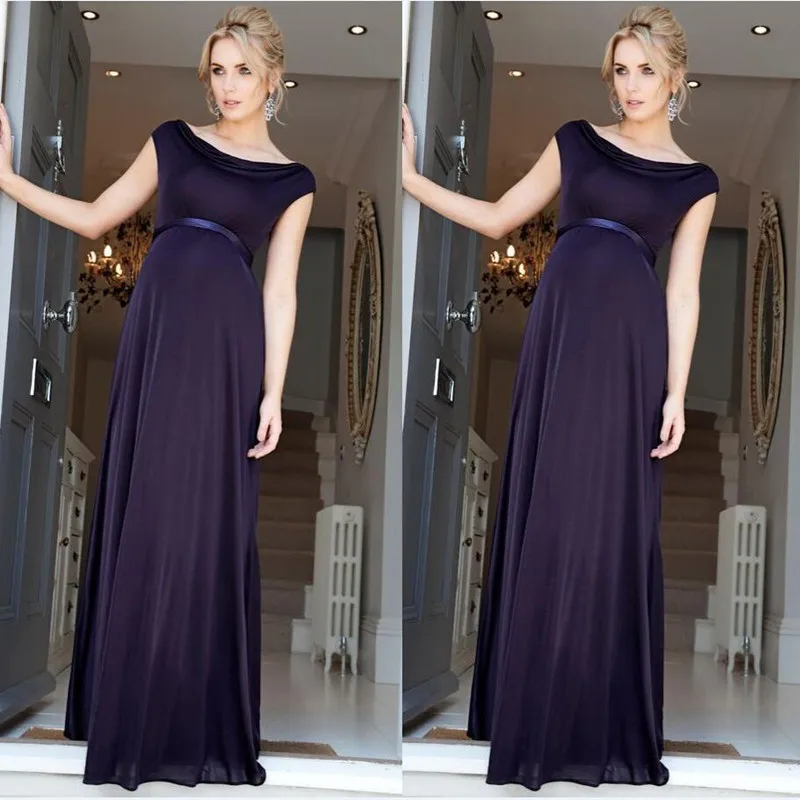 2017 Темно-Синий Материнства Вечерние Платья Элегантные Дешевые для Беременных