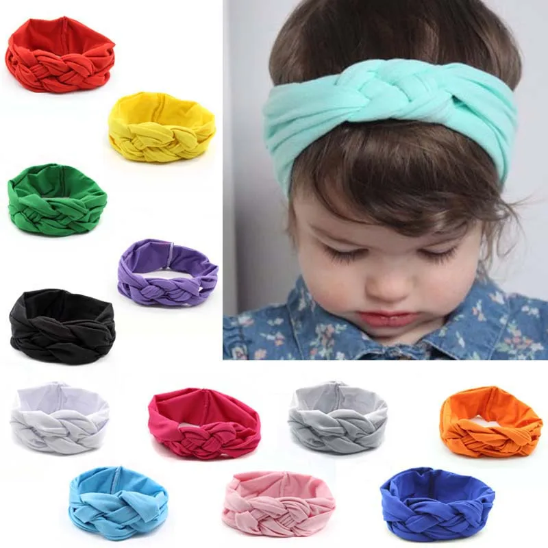 2017 Модные Детские эластичные обручи для волос ободки девочек с бантиком тюрбан