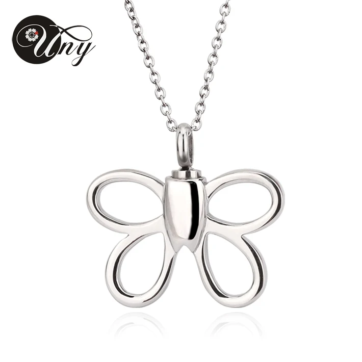 Uny кремации урна Keepsake праха бабочка урну пепел Ожерелья для мужчин Подвески ПЭТ