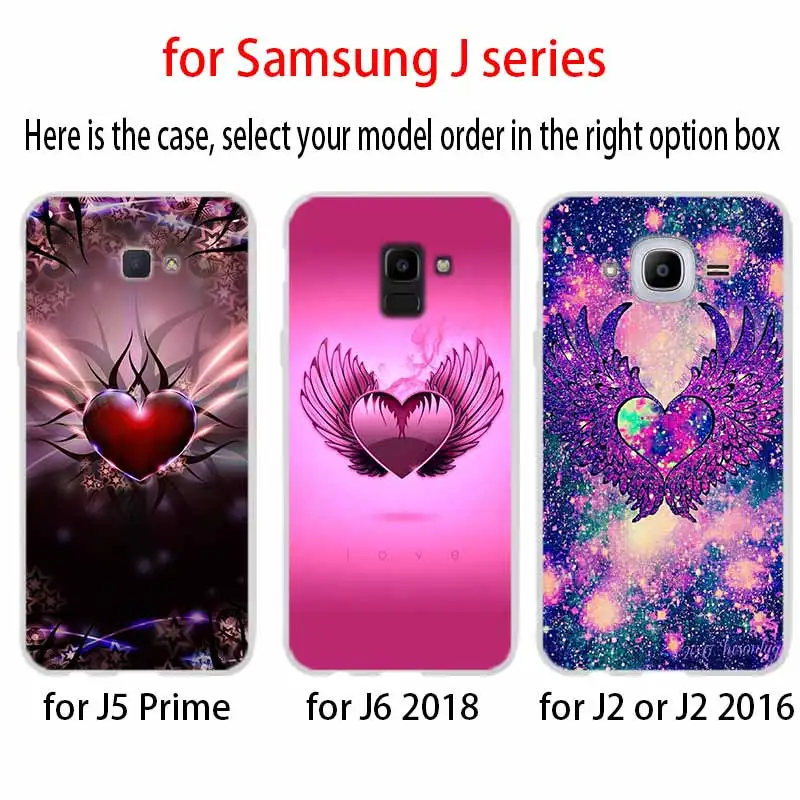 Чехол с крыльями сердец для Samsung Galaxy J6 J4 Plus J8 J3 J7 2018 J5 j7 2017 2016 j6 Prime|Бамперы| |