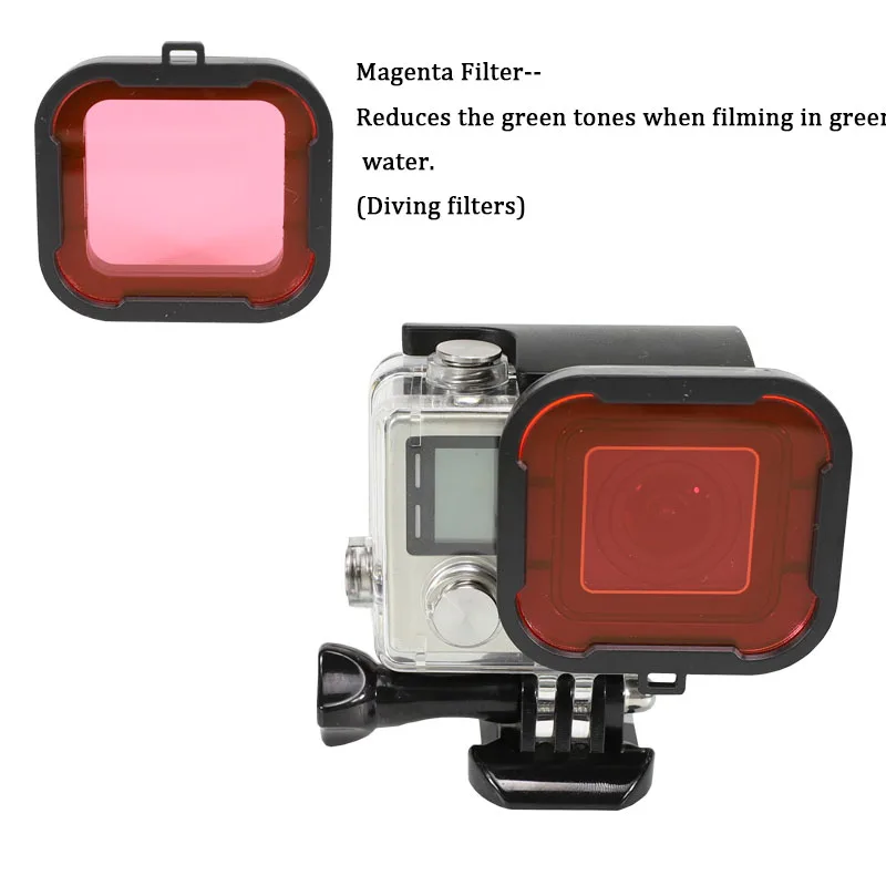 Водонепроницаемый чехол для объектива защитные фильтры GoPro Hero 4 3 +