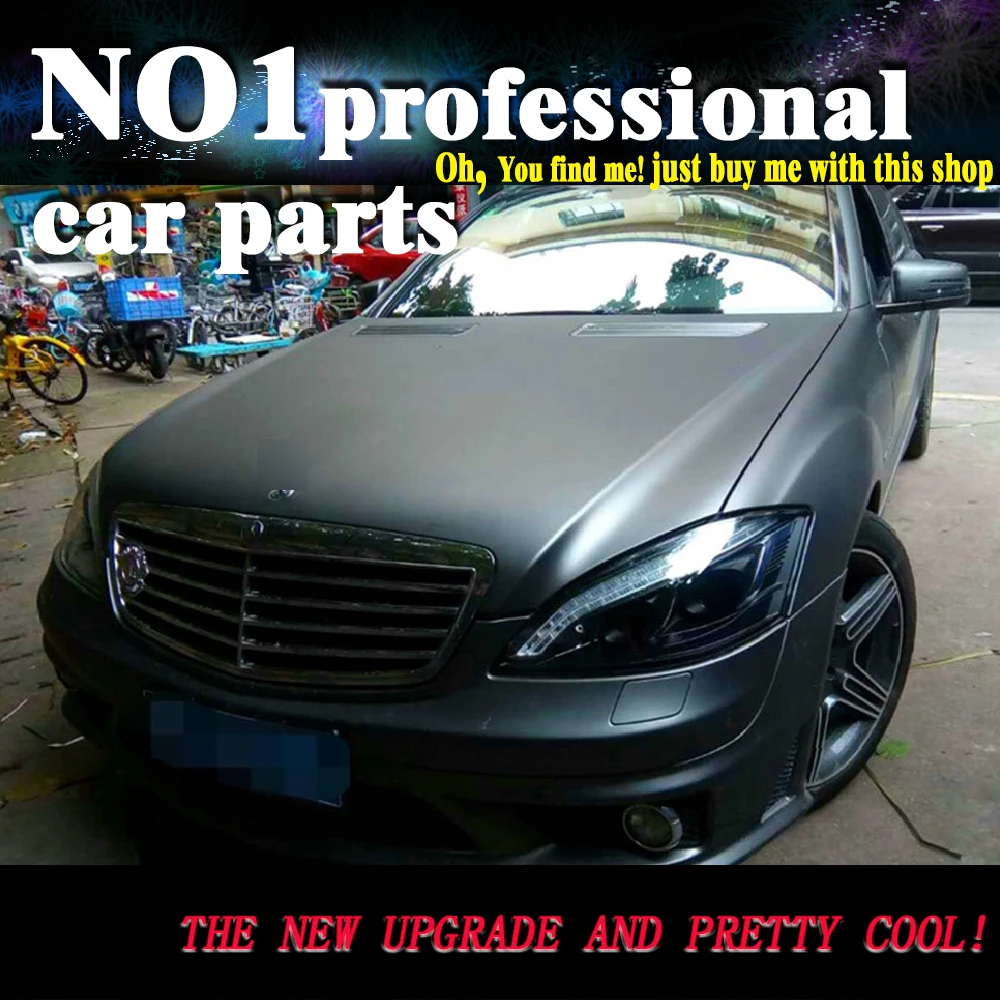 OUMIAO стайлинга автомобилей для Benz W221 фар 2005-2009 год светодиодный светильник без AFS функция черный корпус SN