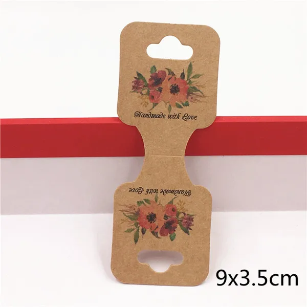9x3.5cm 50 шт бумажные винтажные цветочные ювелирные изделия карты, бирки для драгоценностей коробки ювелирных изделий для ожерелья/серьги/шпильки/аксессуары упаковки - Цвет: 9x3.5cm