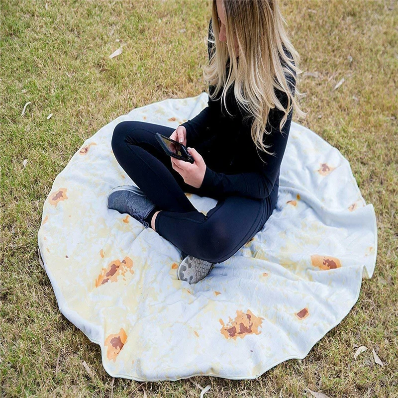 Одеяло Burrito мягкое флисовое покрывало с текстурой тортильи супермягкое для
