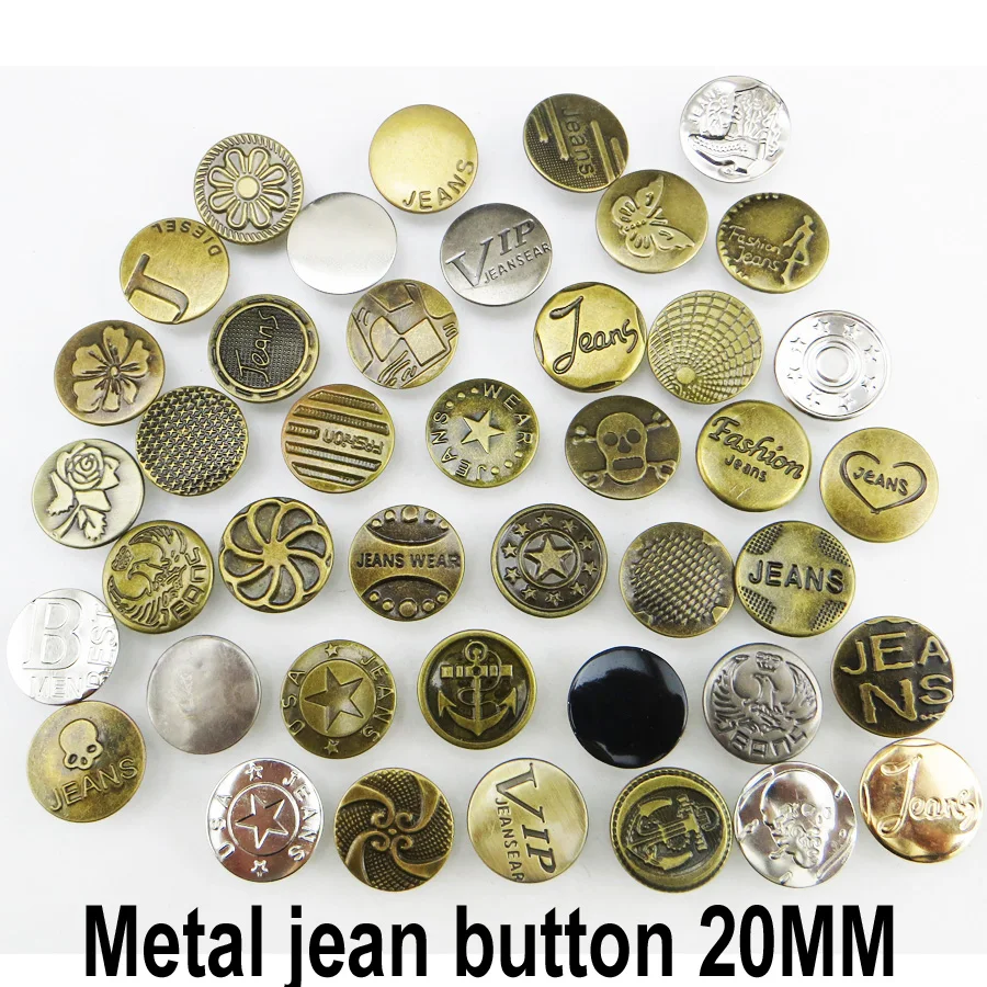 

30PCS 20MM MIXED Metal Jeans Button Sewing Clothes Accessories Star Button For Tourers JMB-023