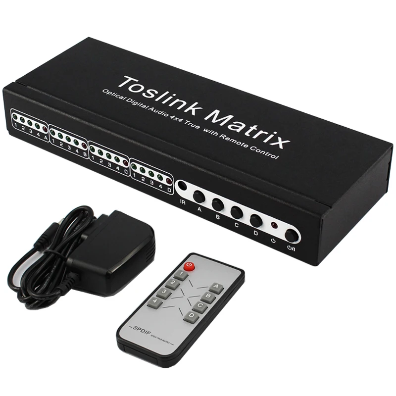 Переключатель Toslink Matrix 4x4 сплиттер SPDIF /TOSLINK цифровое оптическое аудио 4x4True