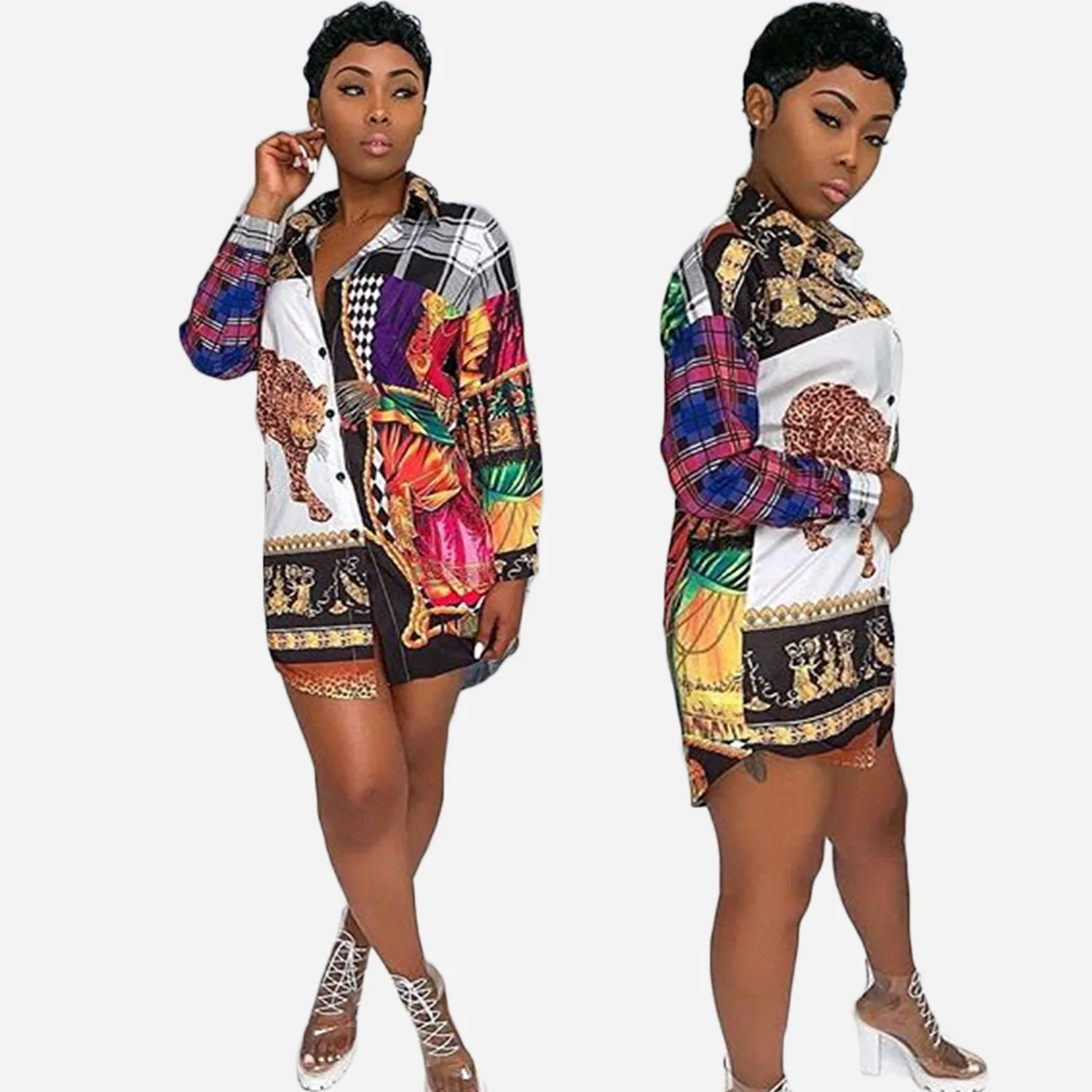 Лето 2019 новый стиль модный Африканский Национальный рубашка с принтом свободный