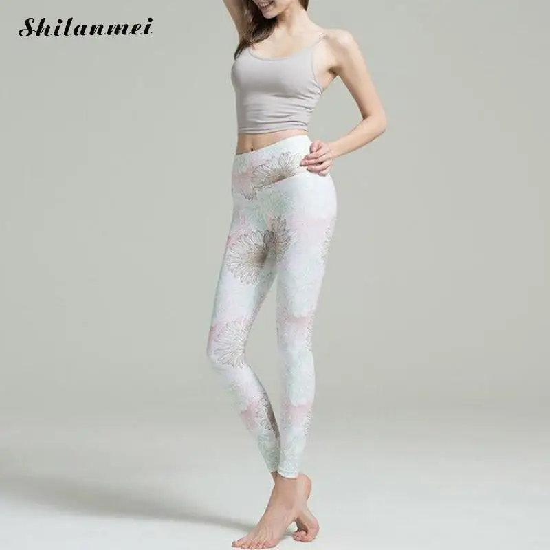 Для женщин штаны для йоги Высокая Талия спортивные упражнения колготки Фитнес