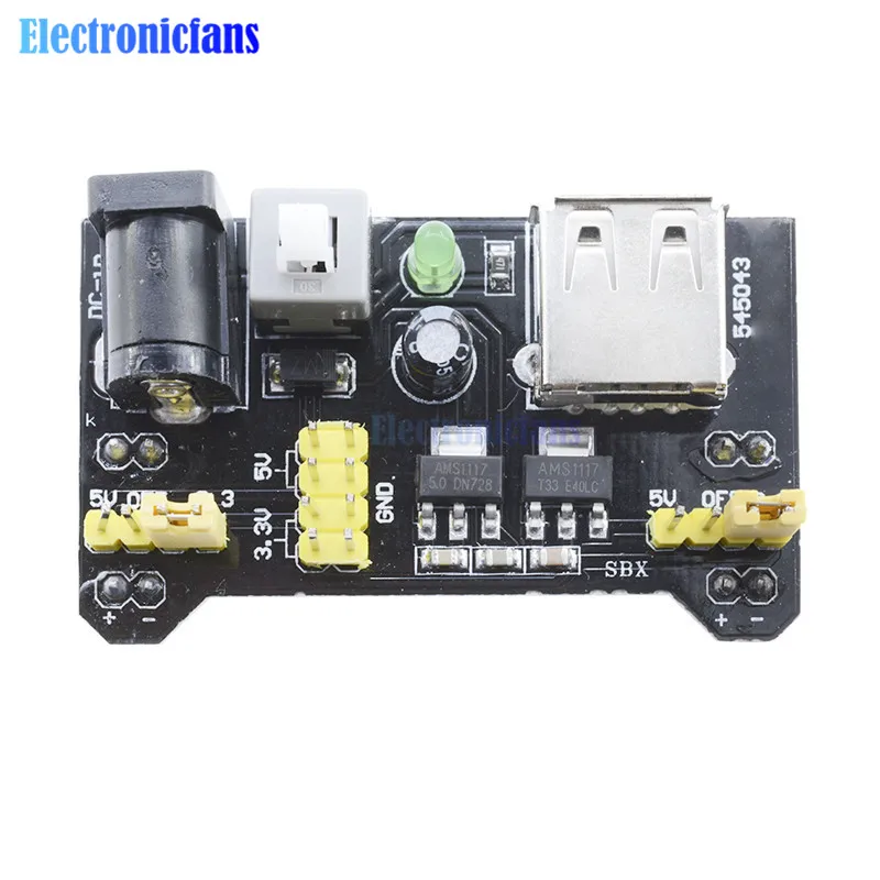 Макетная плата MB102 2 шт. модуль питания 3 В 5 для Arduino без пайки хлеба регулятор