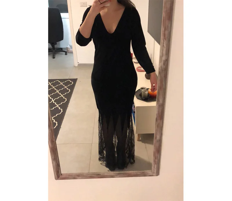 Morticia Addams косплей костюм сексуальный Хэллоуин готический злая ведьма для женщин ужас Макси кружевное платье в пол комплект Русалка для леди