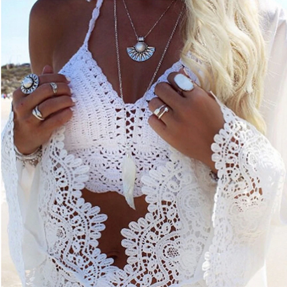 Сексуальный вязаный купальник ручной работы жилет 2018 новый бразильский Пуш Ап