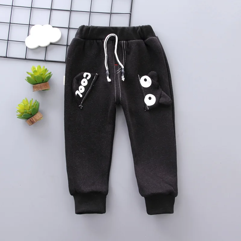 BibiCola/осенне-зимние штаны для мальчиков утепленные брюки с рисунком коллекция 2018