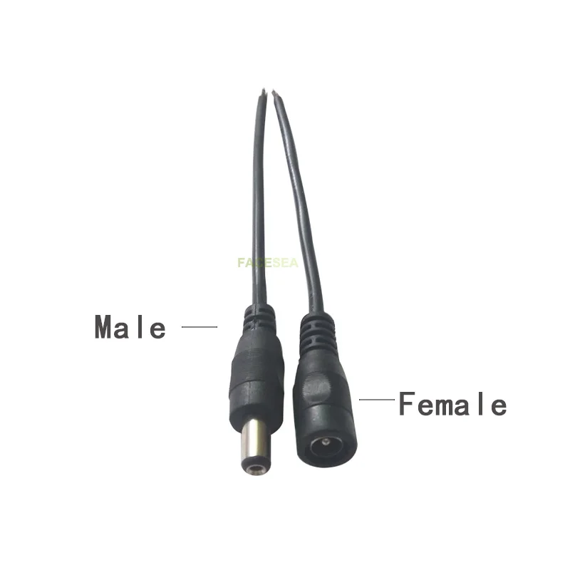 40 шт. Мужской 5 5X2 1 мм разъем постоянного тока с 18AWG 15 см кабель провода и 50 м 5x2
