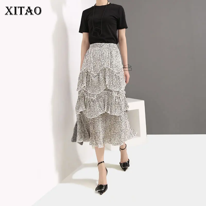 XITAO Высокая талия горшок миди юбка лето нерегулярные 2019 Лето Корея мода лоскутное