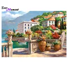 Картина с изображением озера, алмазная вышивка, сделай сам, рукоделие, алмазная живопись, вышивка крестиком, пейзаж, полностью Стразы, картина ASF478