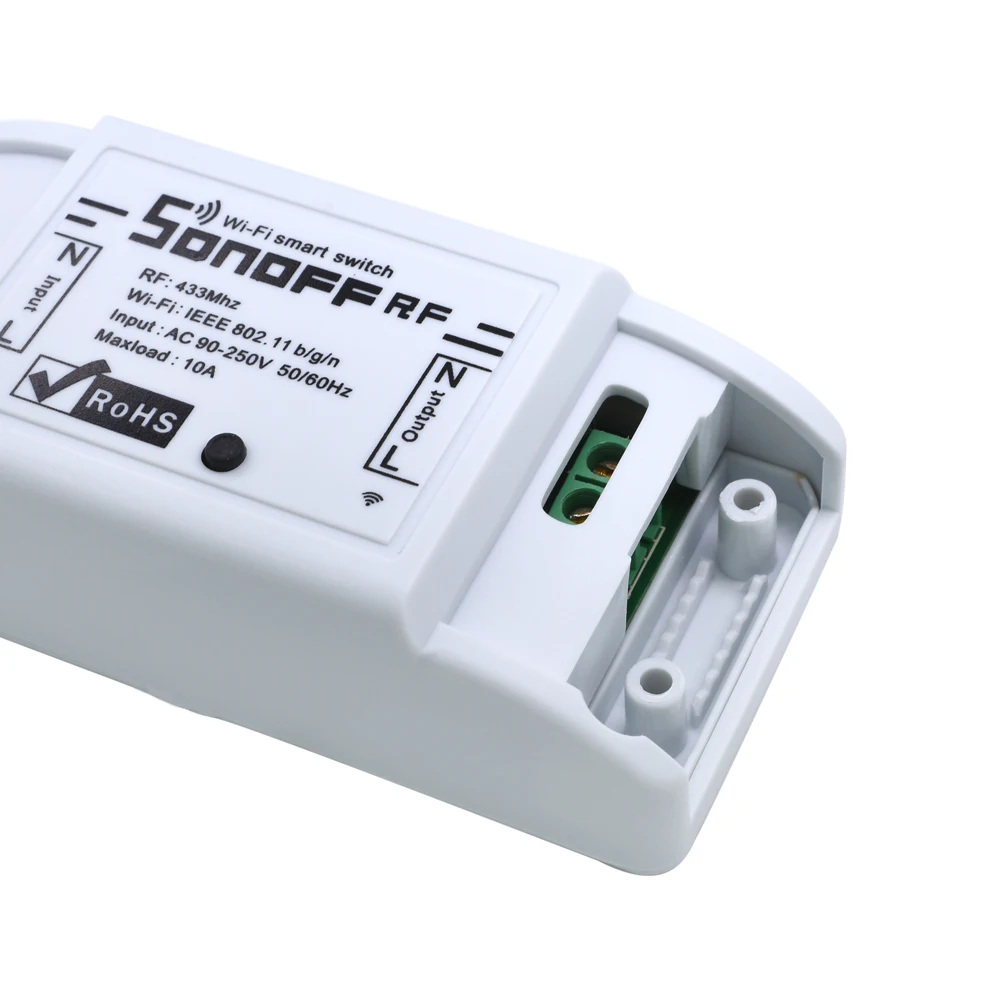 ITEAD SONOFF RF WiFi умный переключатель, Универсальный светильник, 433 МГц, беспроводное приложение, телефон, дистанционное управление, 220 В, 10 А, Alexa, модуль домашней автоматизации