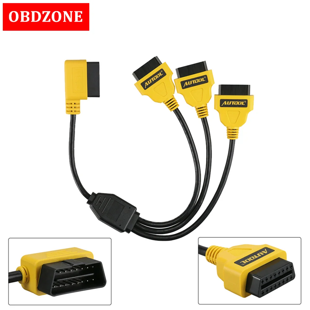 Разветвитель 3 в 1 AUTOOL OBD2 Y 16-контактный удлинитель OBDII J1962M до 3-J1962F разветвитель