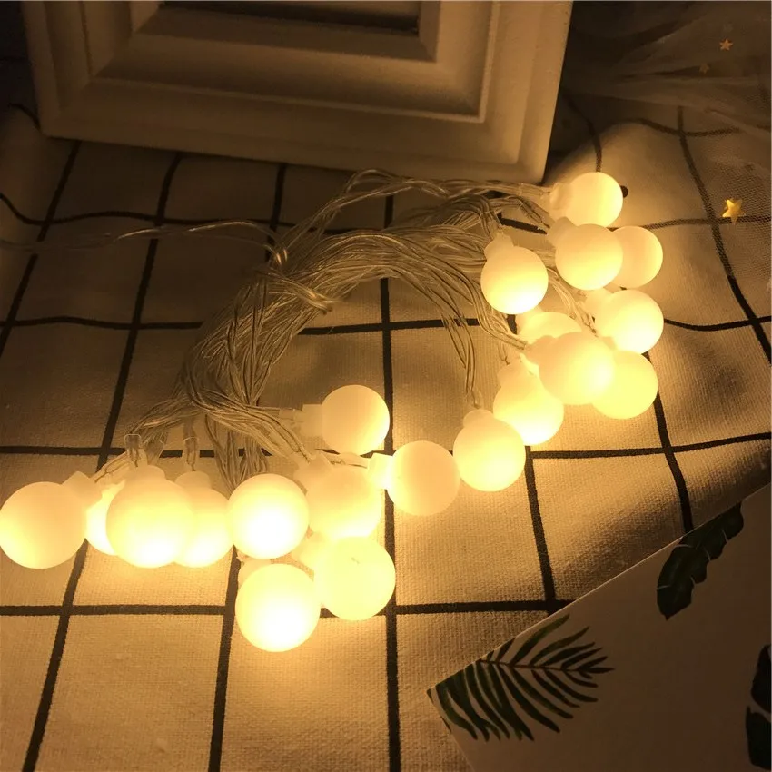 Warm White 1,5 м/3M светодиодный шар гирлянда струнный светильник AA на батарейках водонепроницаемый светодиодный Сказочный светильник s для рождественской елки, украшения для свадебной вечеринки - Цвет: Warm White