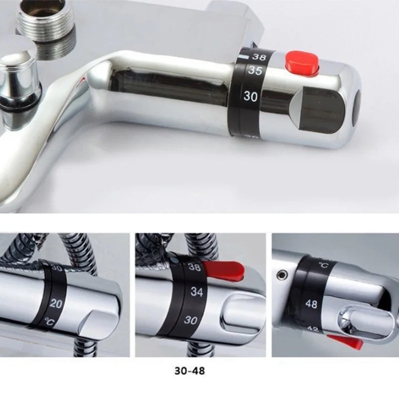 Смеситель для душа с термостатом набор медного смесителя ванны настенным