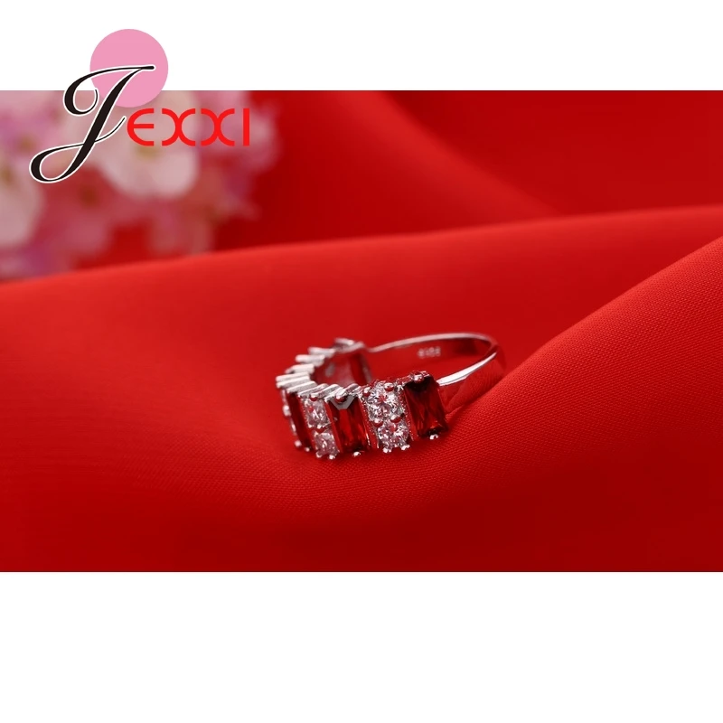 Женское кольцо из серебра 925 пробы с красным фианитом|ring sleeve|silver spinner rings menring silver