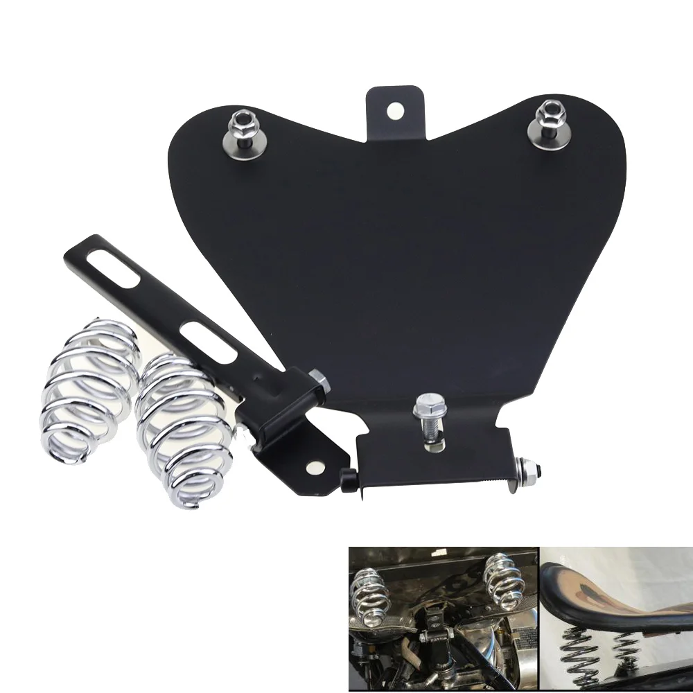 

Motorcycle 3" Solo Seat Spring Bracket Mounting Base plate For Bobber Chopper Custom Cruiser Harley Sportster XL 883 1200 48