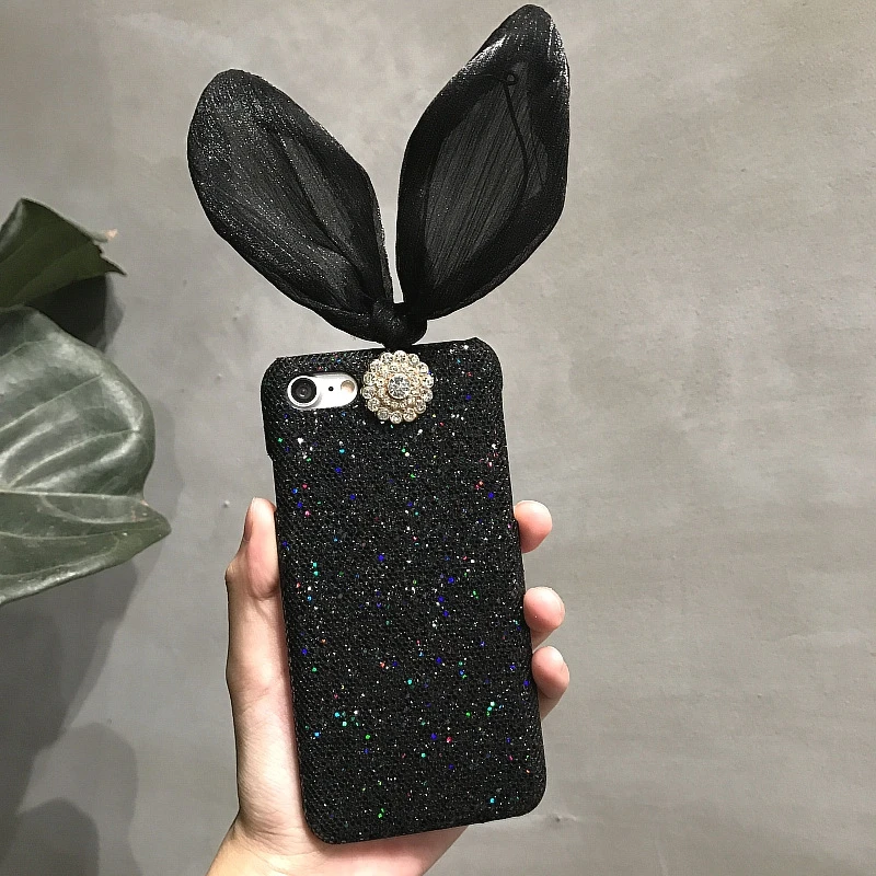 HOCAYU Модный 3d чехол для телефона с заячьими ушками Iphone 6 6s 6plus 7 7plus 8 plus блестящий