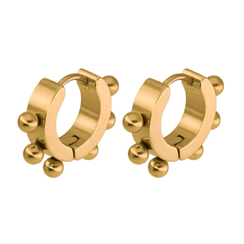 Модные серьги-гвоздики золотого и серебряного цветов высокого качества для