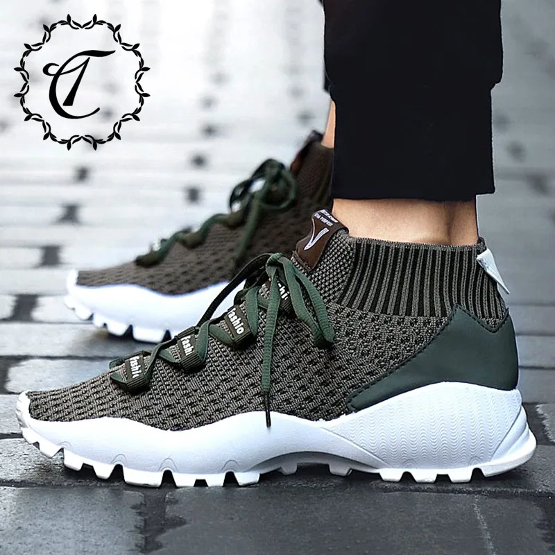 CatriCa Hot Sale Summer 2019 Male Designer Sock Breathable High Top Quality Shoes Men Fashion Luxury Sneakers Black Green KF01 | Обувь