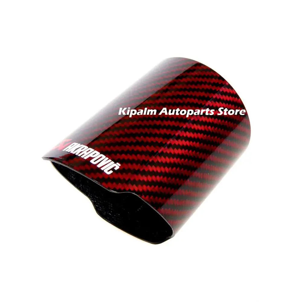 Akrapovic логотип автомобиля Универсальный выхлопной трубы красный и саржевый углеродного волокна крышка Глушитель Трубы наконечник чехол выхлопной трубы наконечник корпус
