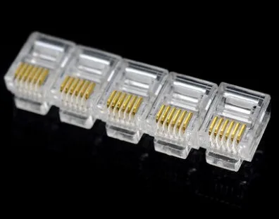

50PCS Durable 6 Pin RJ11 RJ-11 6P6C Modular Plug Telephone Phone Connector and NC Crystal Head