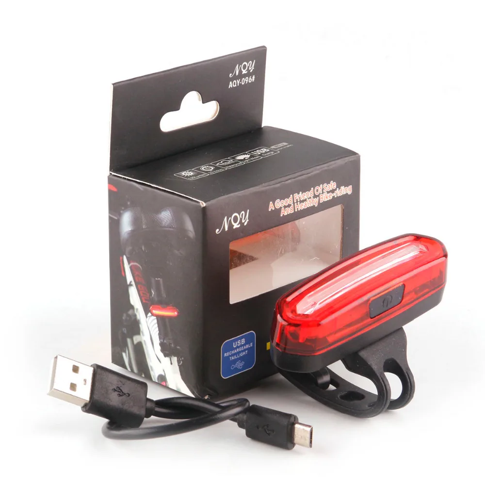Велосипедный фонарь с зарядкой от USB светодиодный задний красного и белого цвета