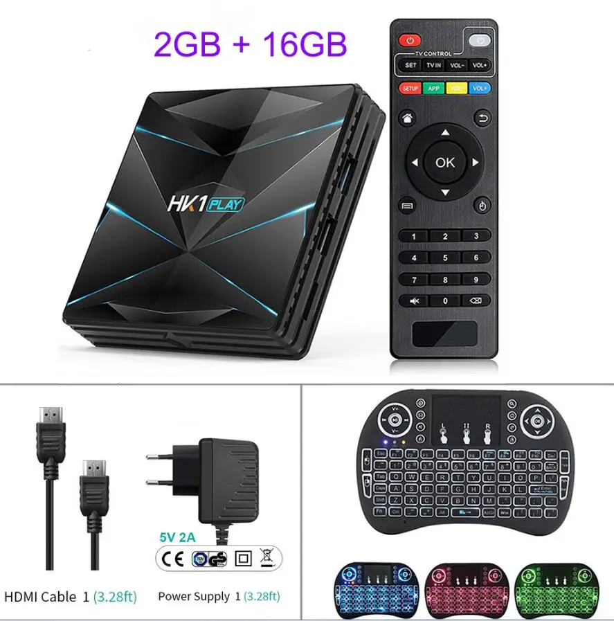2GB 16GB Ad Keyboard HK1 Play Android 9,0 ТВ приставка S905X2 DDR 3 4 ГБ 32 ГБ 64 Гб 2,4 ГГц 5 ГГц Wifi смарт медиаплеер Поддержка Bluetooth 4K 3D телеприставка - Цвет: 2GB 16GB Ad Keyboard