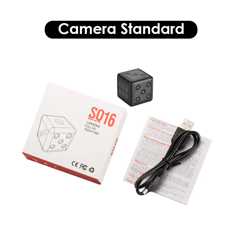 Black SQ16 мини DV камера Espion 1080P HD DVR видеокамера носимый диктофон с видеокамера Micro Night Motion Secret Tele камера - Цвет: Black