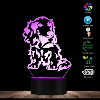 longhair dachshund night lamp puppy dog breed pet led night light animals 3d lamp desk light pet lover owner lighting gift