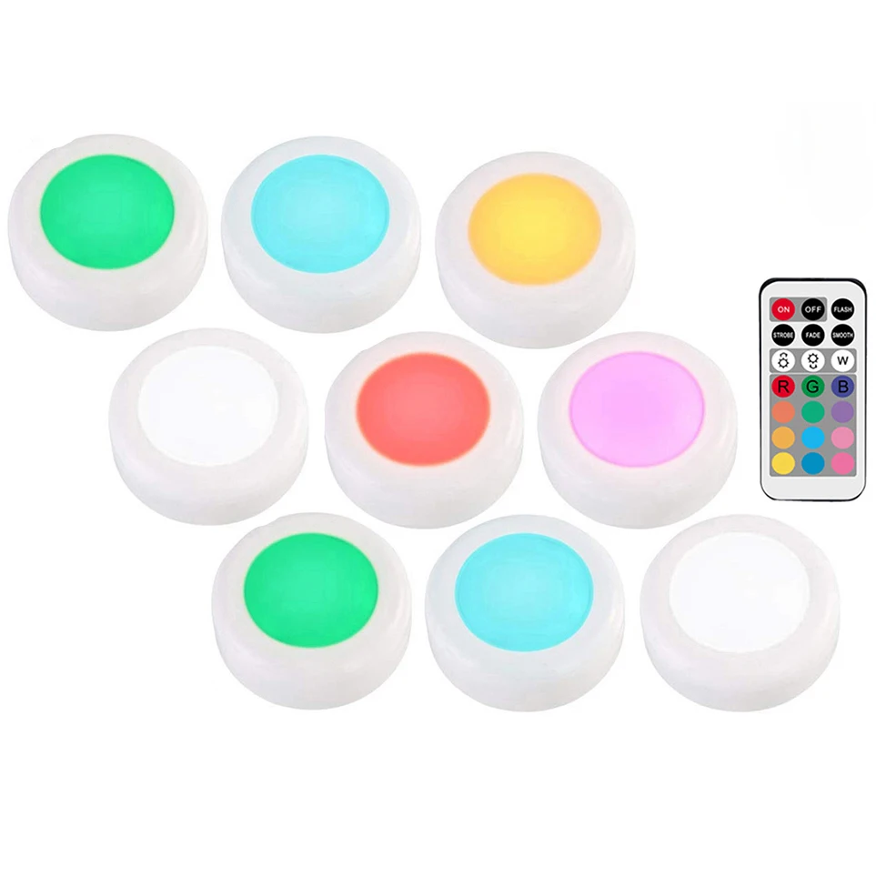 9 lamp 1 controller Беспроводной светодиодный светильник шайба s RGB 12 цветов затемняемый сенсорный датчик Светодиодная подсветка под шкаф для закрытого гардероба Лестницы прихожей ночника - Цвет: 9 lamp 1 controller