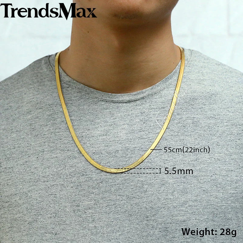 Trendsmax змея рыбий скелет цепи Цепочки и ожерелья для Для мужчин женщин золото