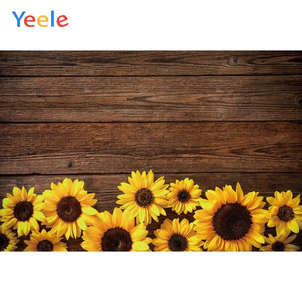 Фон для фотосъемки Yeele Осенний урожай деревянная доска подсолнухи День