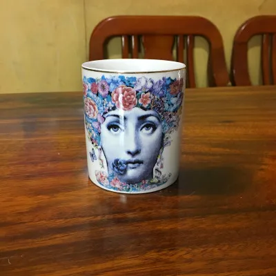 Черный Подсвечник для лица человека Diy ручной работы свечи банка Ретро Lina ящик для хранения лица керамический Caft предмет интерьера, украшение коробка для хранения - Цвет: Черный