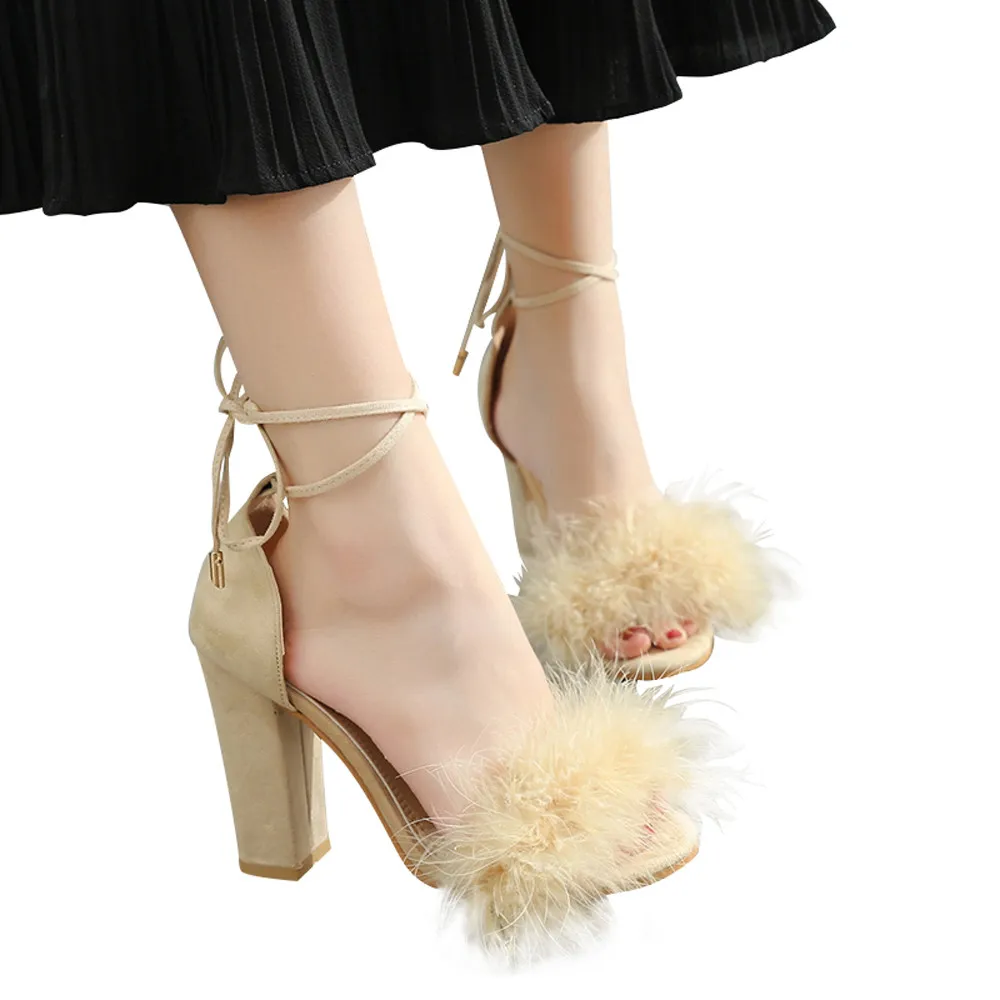 Женская обувь на высоком каблуке с открытым носком летние сандалии