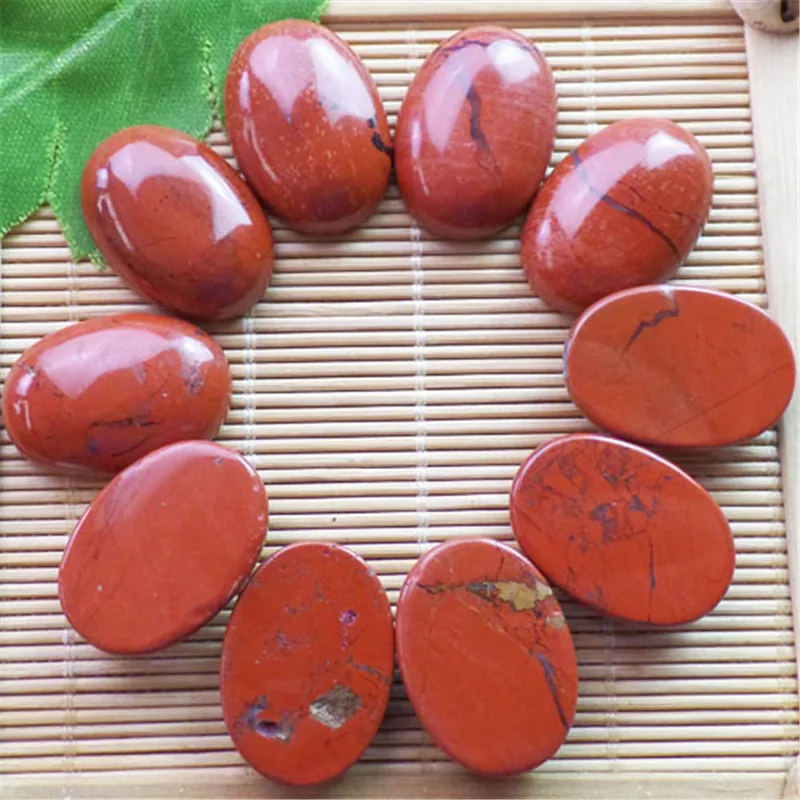 (10 шт./лот) оптовая продажа натуральные красные яшмы овальный кабошон 25x18x8 мм