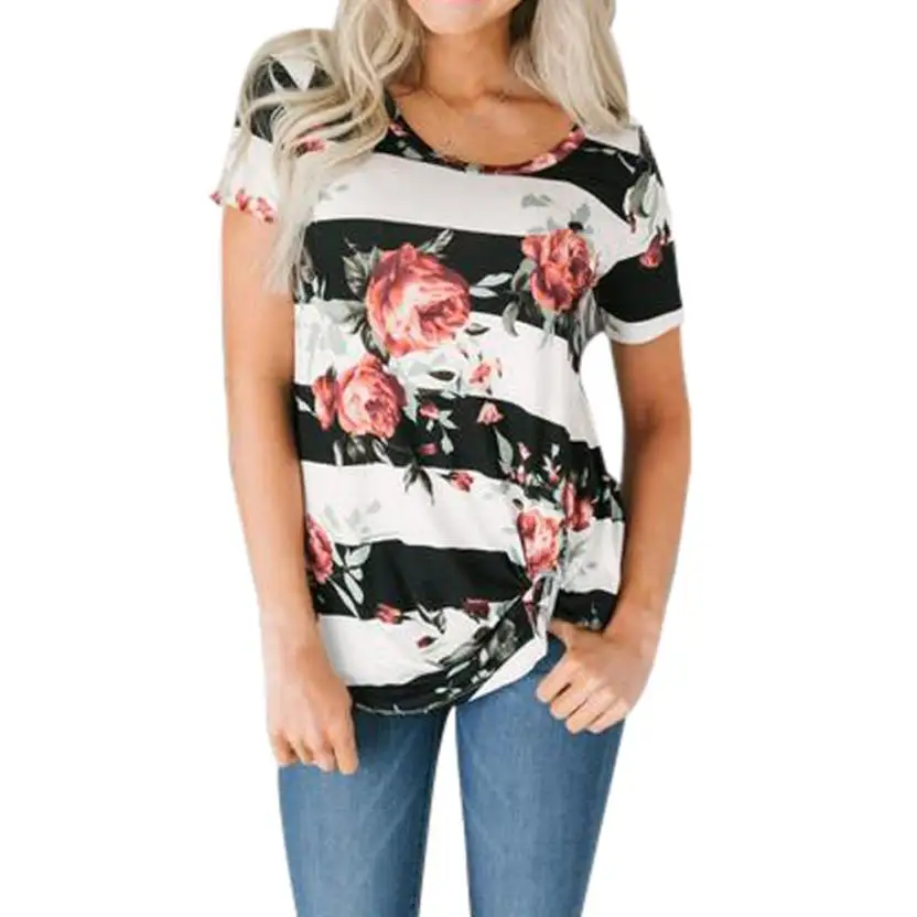Лидер продаж женская футболка с коротким рукавом и круглым вырезом Повседневная