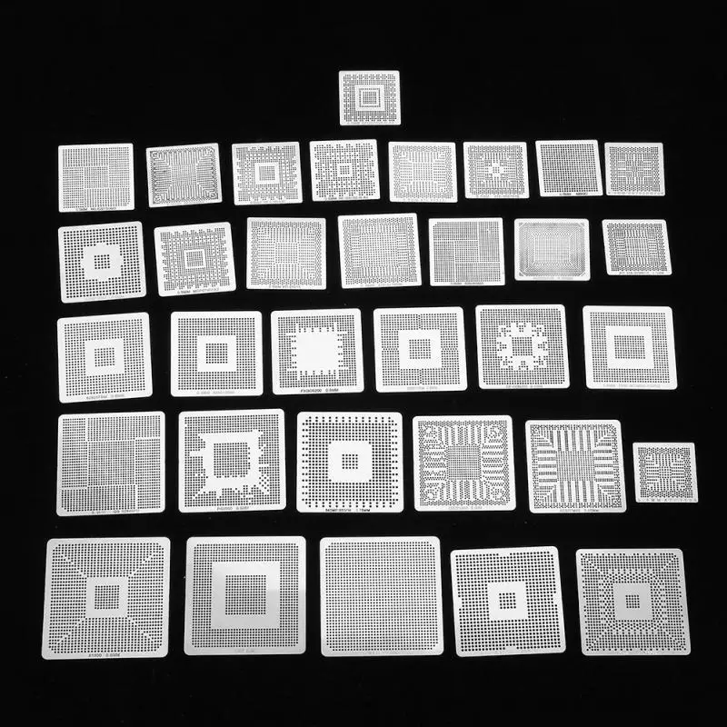 33 шт. BGA Универсальный Рециркулирующий сетчатый трафареты стальной шаблон сетки