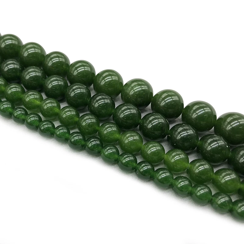 Natural Stone Green Jades Round Loose Beads 6 8 10 12MM Pick Size for Jewelry Making | Украшения и аксессуары