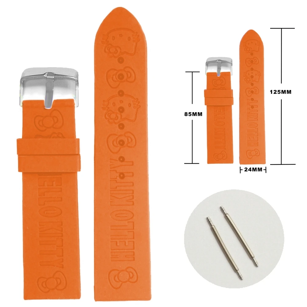 24 мм оранжевый цвет красивый мультяшный Кот смайлик бантик силиконовый